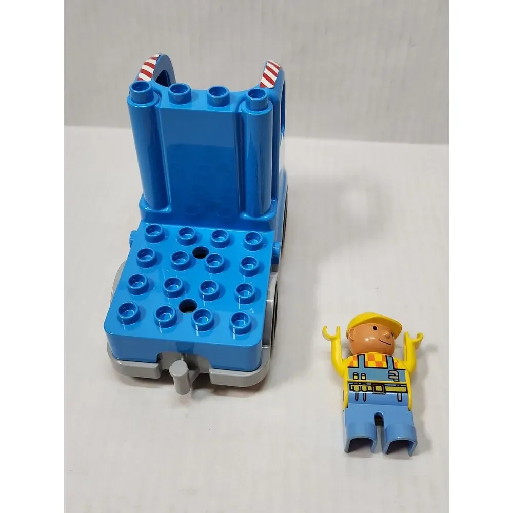 LEGO DUPLO Worker Figure with Blue Construction Truck